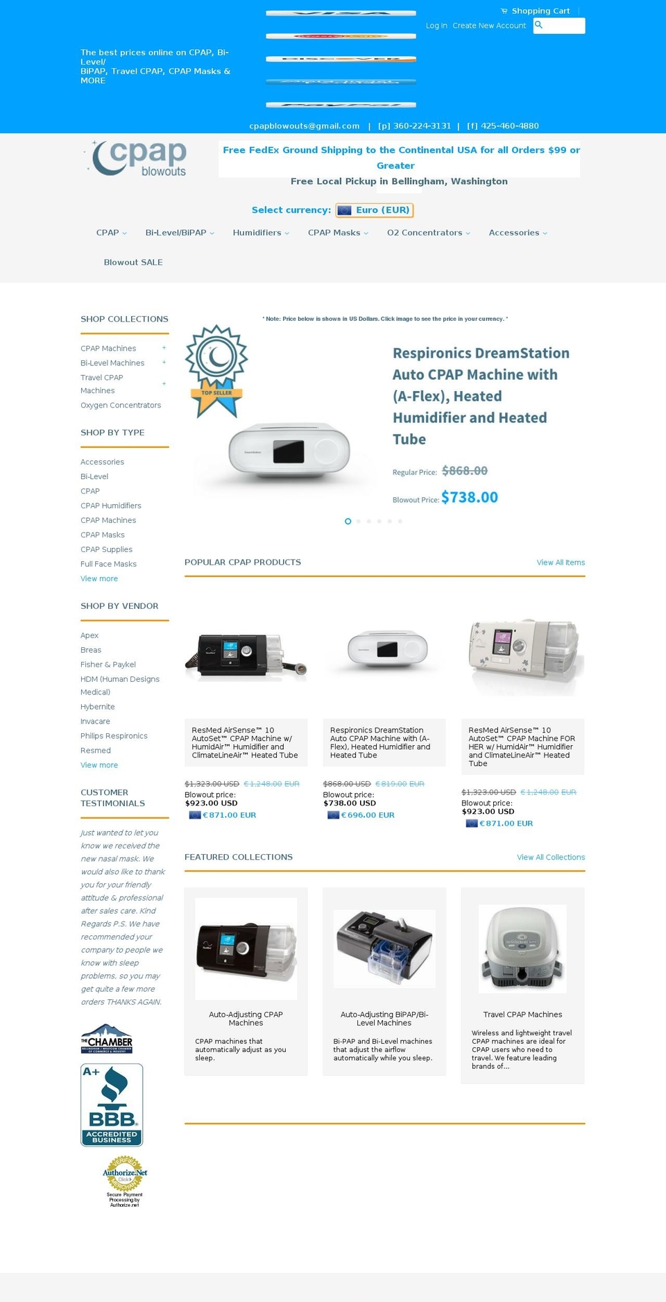 cpapnorthwest.com shopify website screenshot