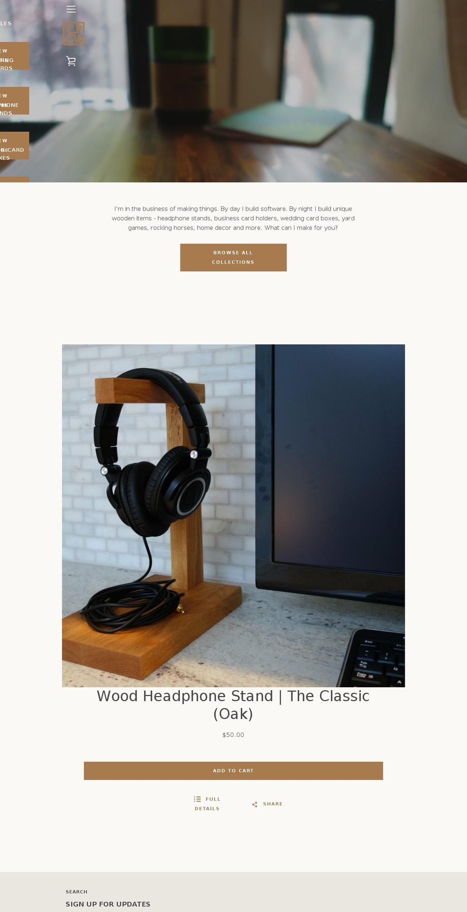 cpcustomwoodworking.com — Shopify storefront screenshot