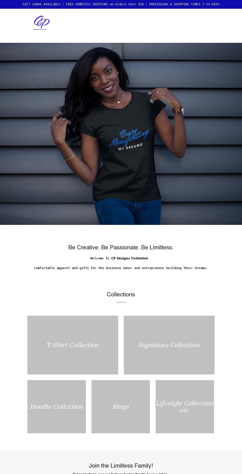 cpdesignsunlimited.com shopify website screenshot