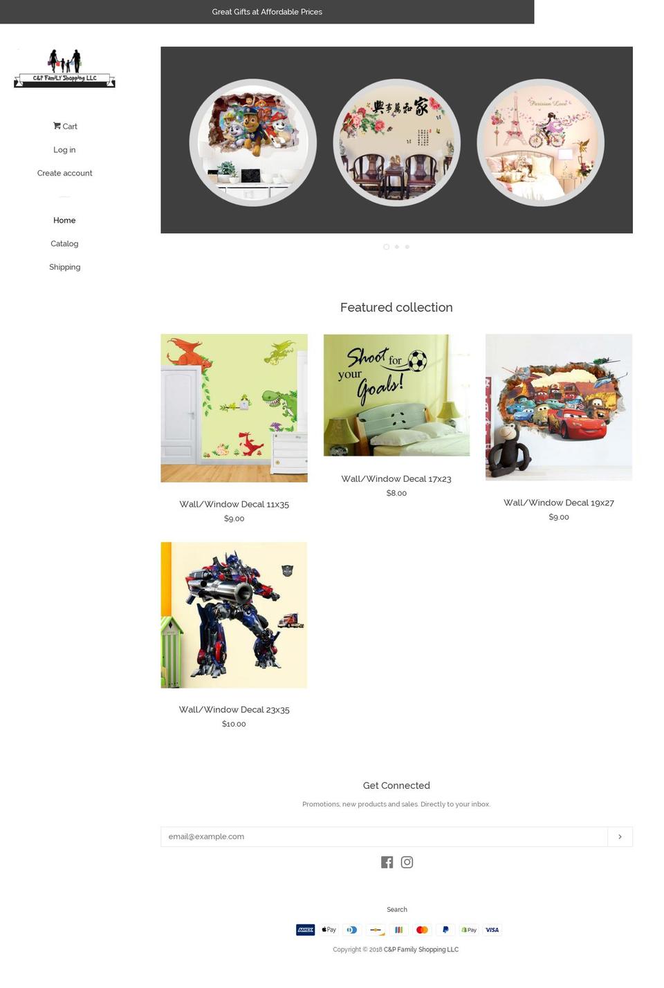 cpfamilyshopping.com shopify website screenshot