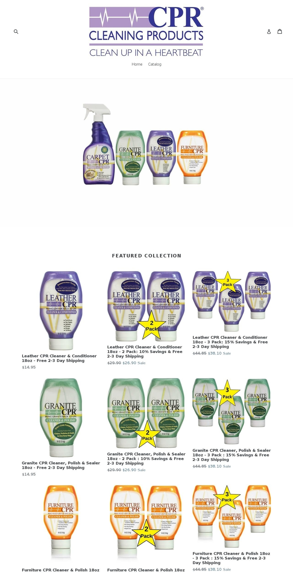 cprcleaningproducts.com shopify website screenshot