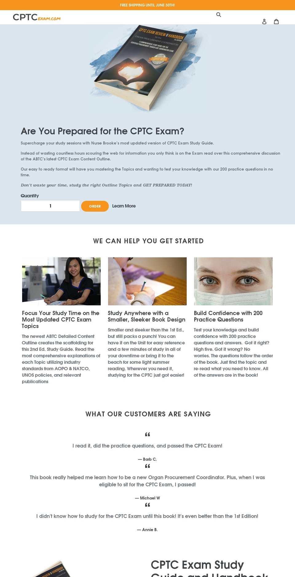 cptcexam.com shopify website screenshot