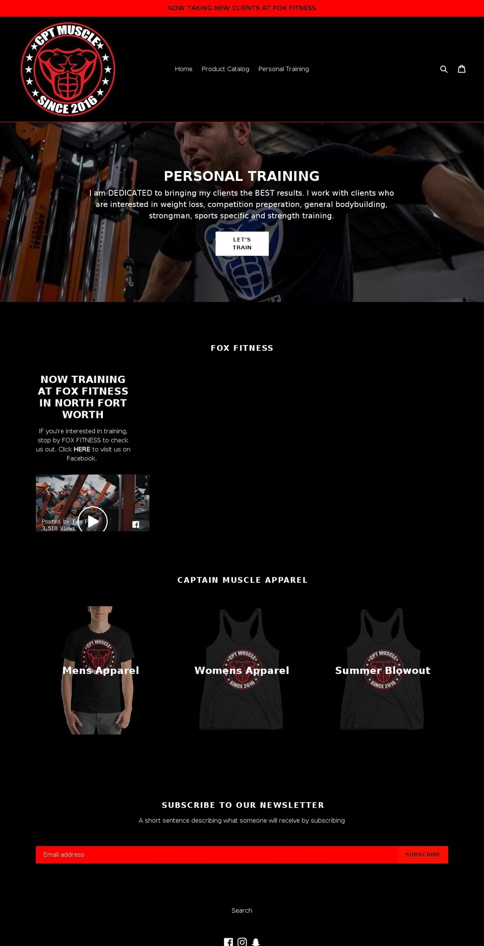 cptmuscle.com — Shopify storefront screenshot