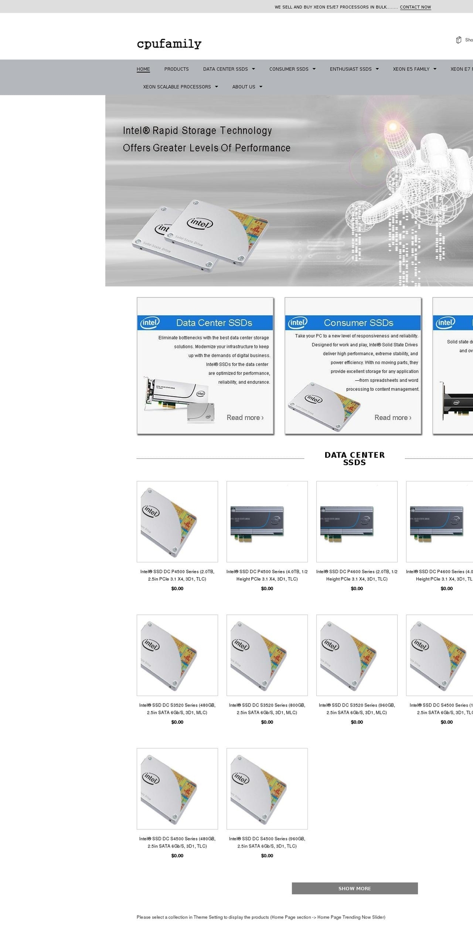cpufamily.com — Shopify storefront screenshot