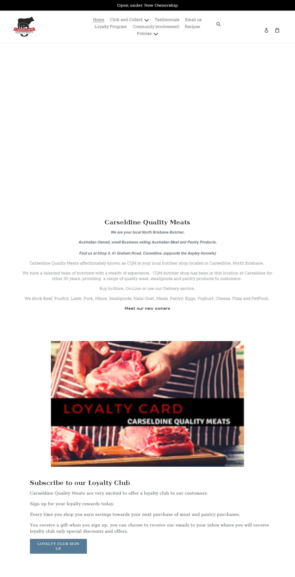 cqmeats.com.au shopify website screenshot
