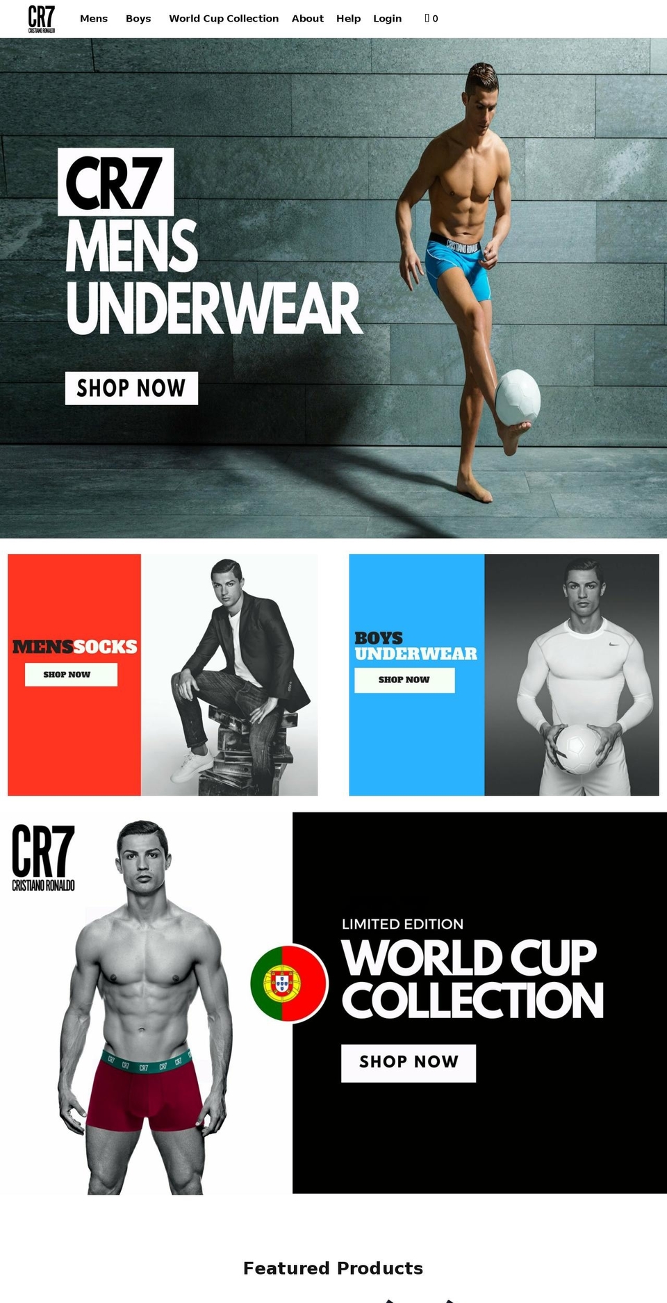 cr7us.com — Shopify storefront screenshot