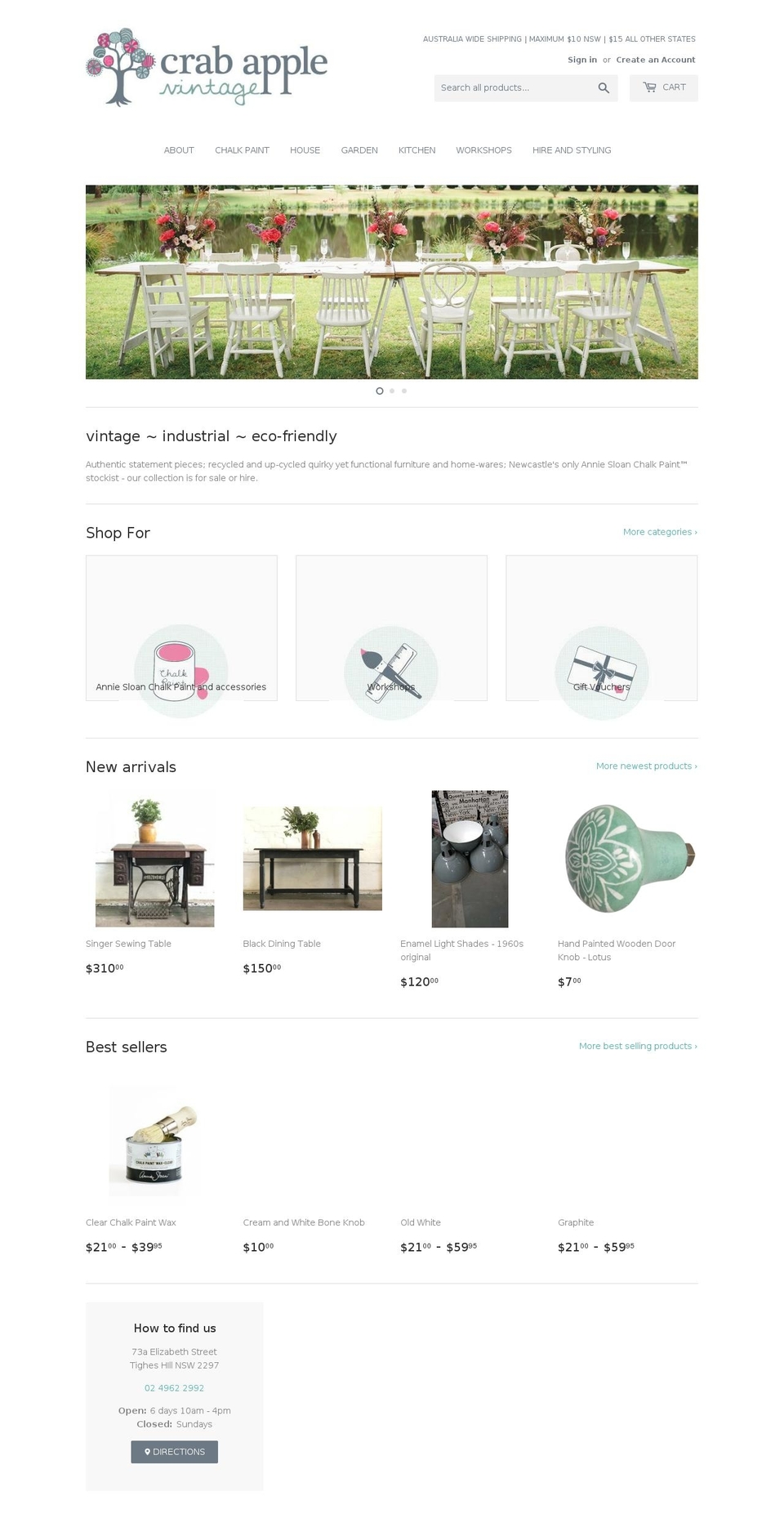 crabapplevintage.com.au shopify website screenshot