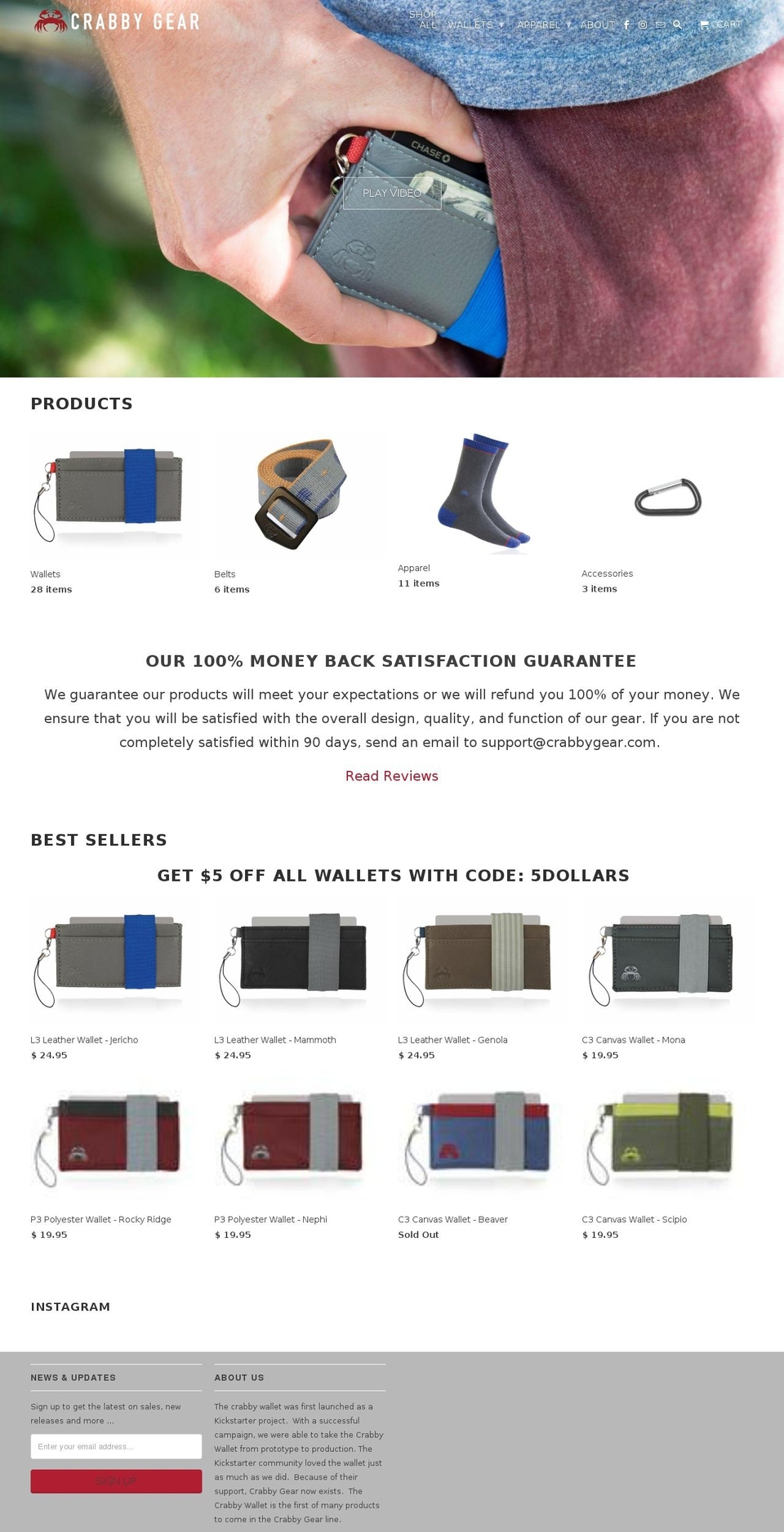 crabbyproducts.com — Shopify storefront screenshot