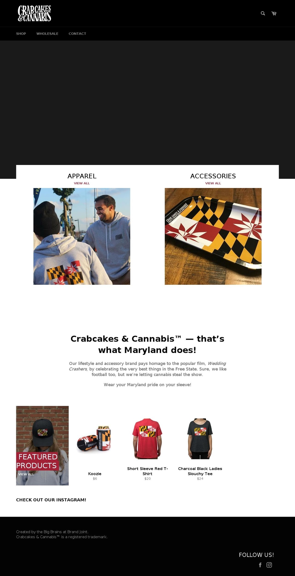 crabcakescannabis.com — Shopify storefront screenshot