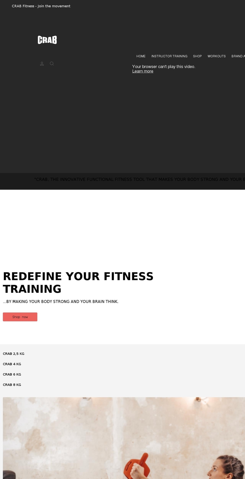 crabfitness.com shopify website screenshot