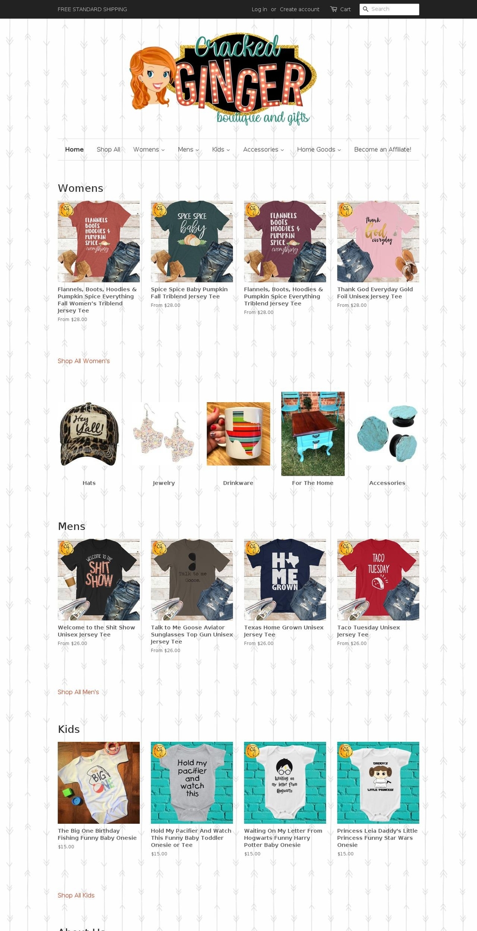 crackedginger.com shopify website screenshot
