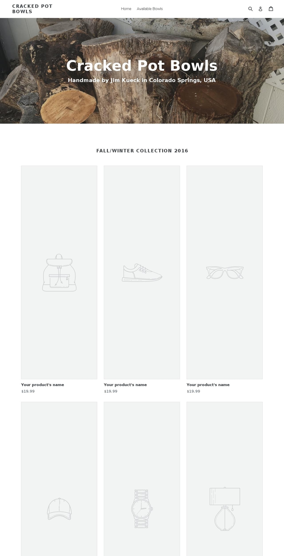 crackedpotbowls.com — Shopify storefront screenshot
