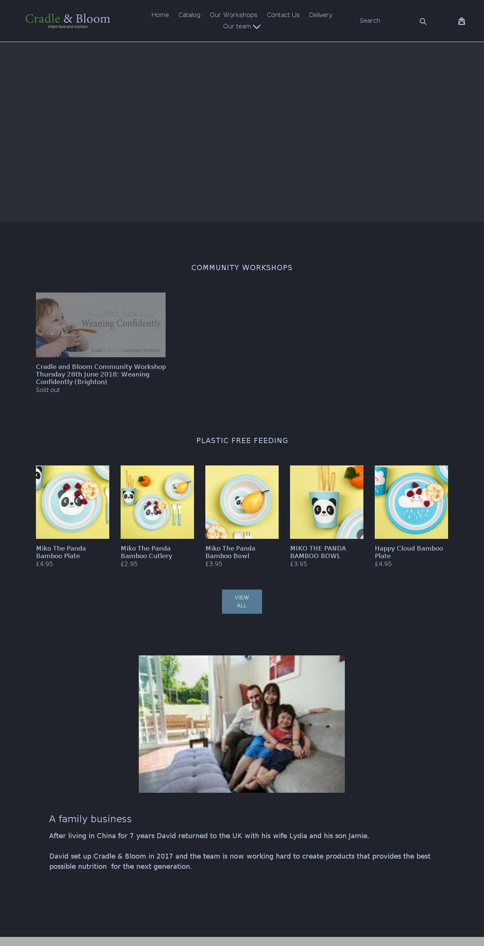 cradleandbloom.com — Shopify storefront screenshot