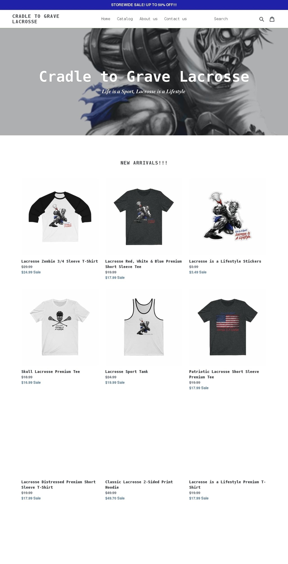 cradletogravelacrosse.com shopify website screenshot
