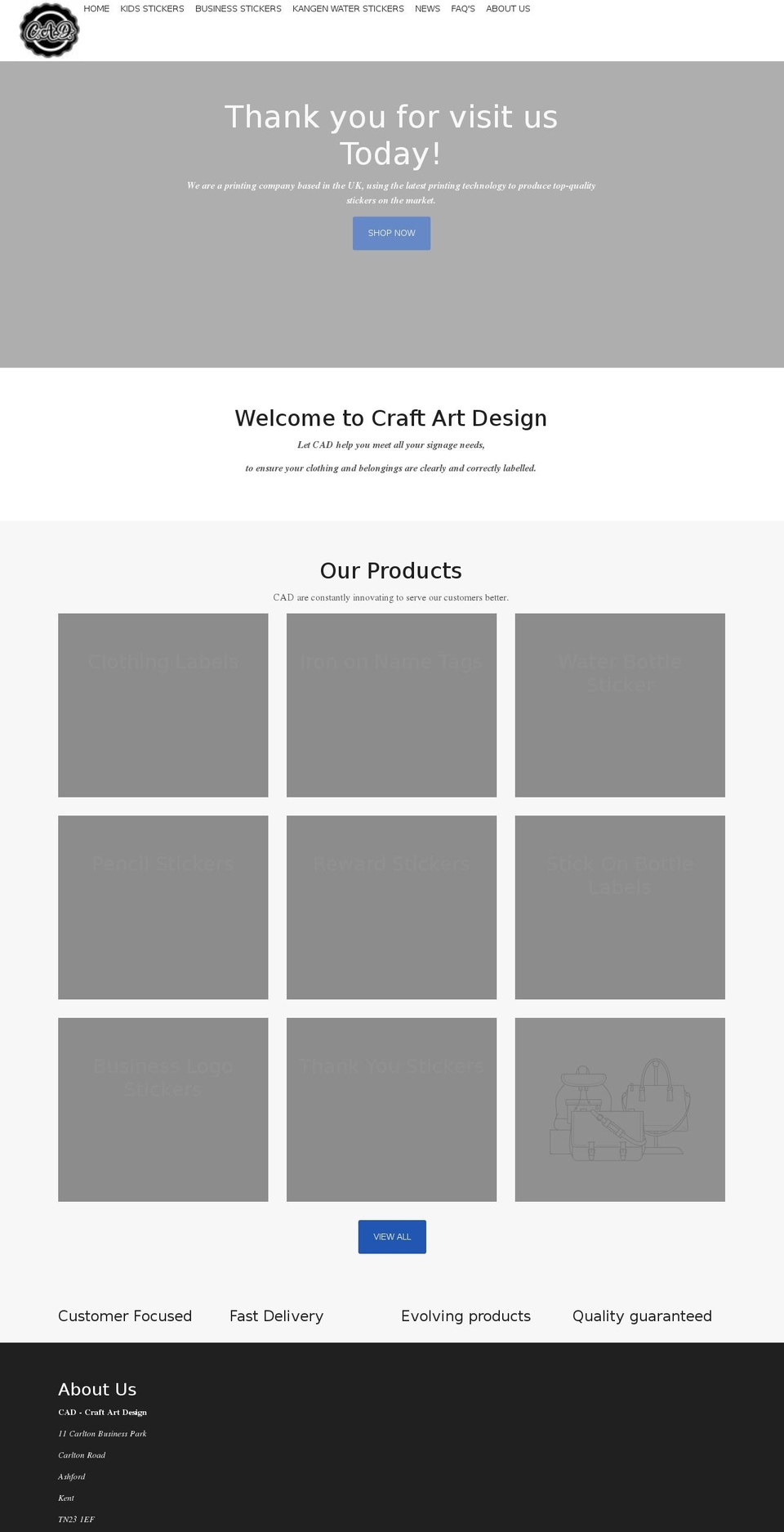 craftartdesign.co.uk shopify website screenshot