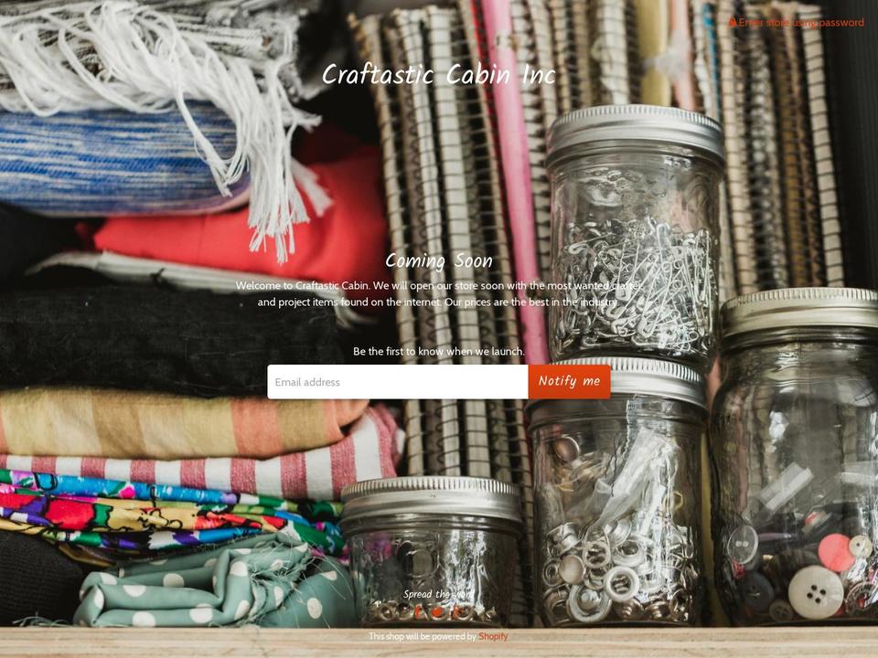 craftasticcabin.com — Shopify storefront screenshot