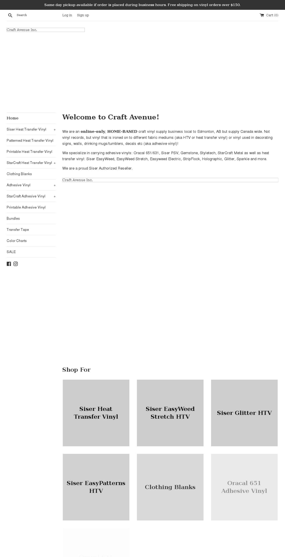 craftavenue.ca shopify website screenshot