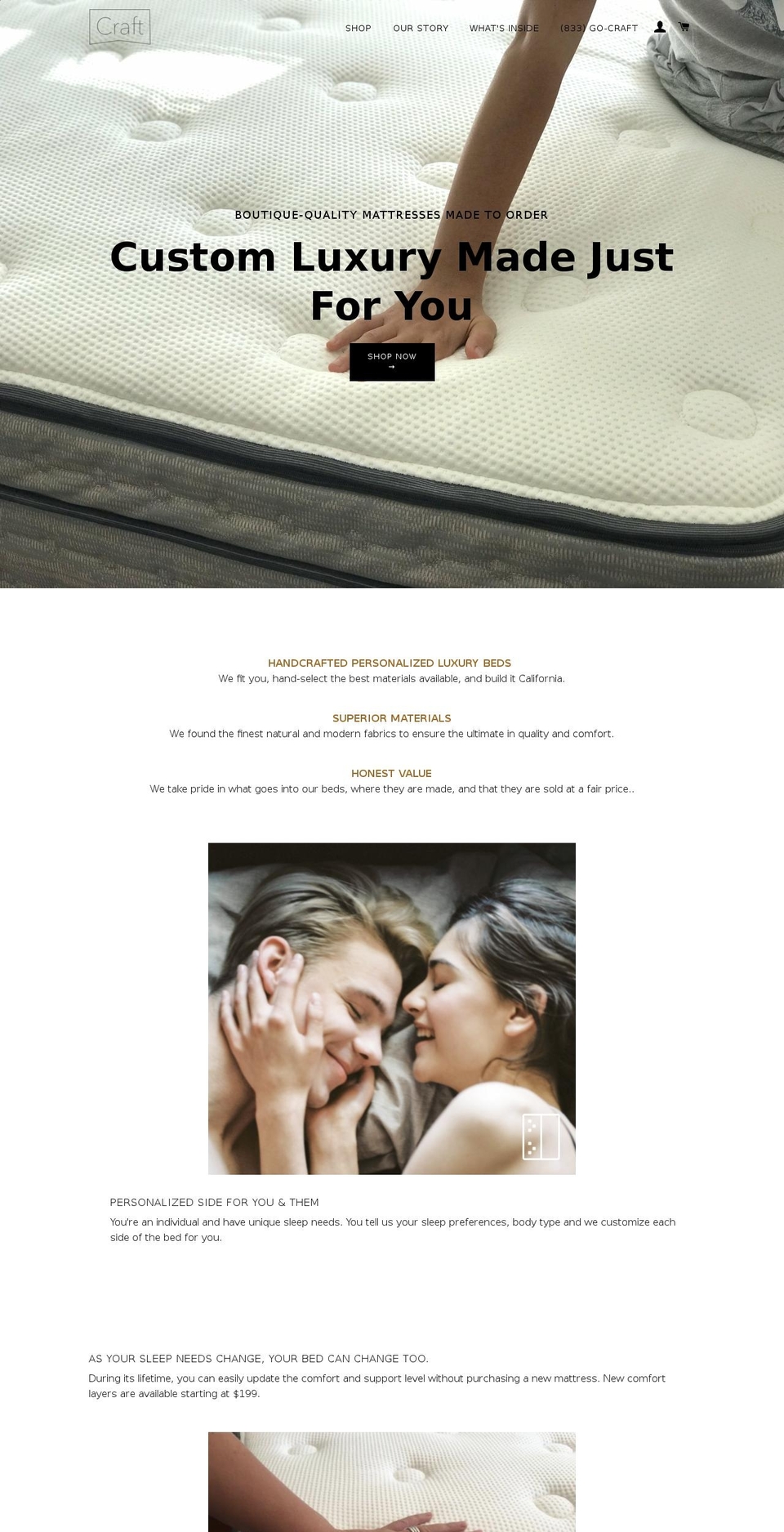 craftbedding.com shopify website screenshot