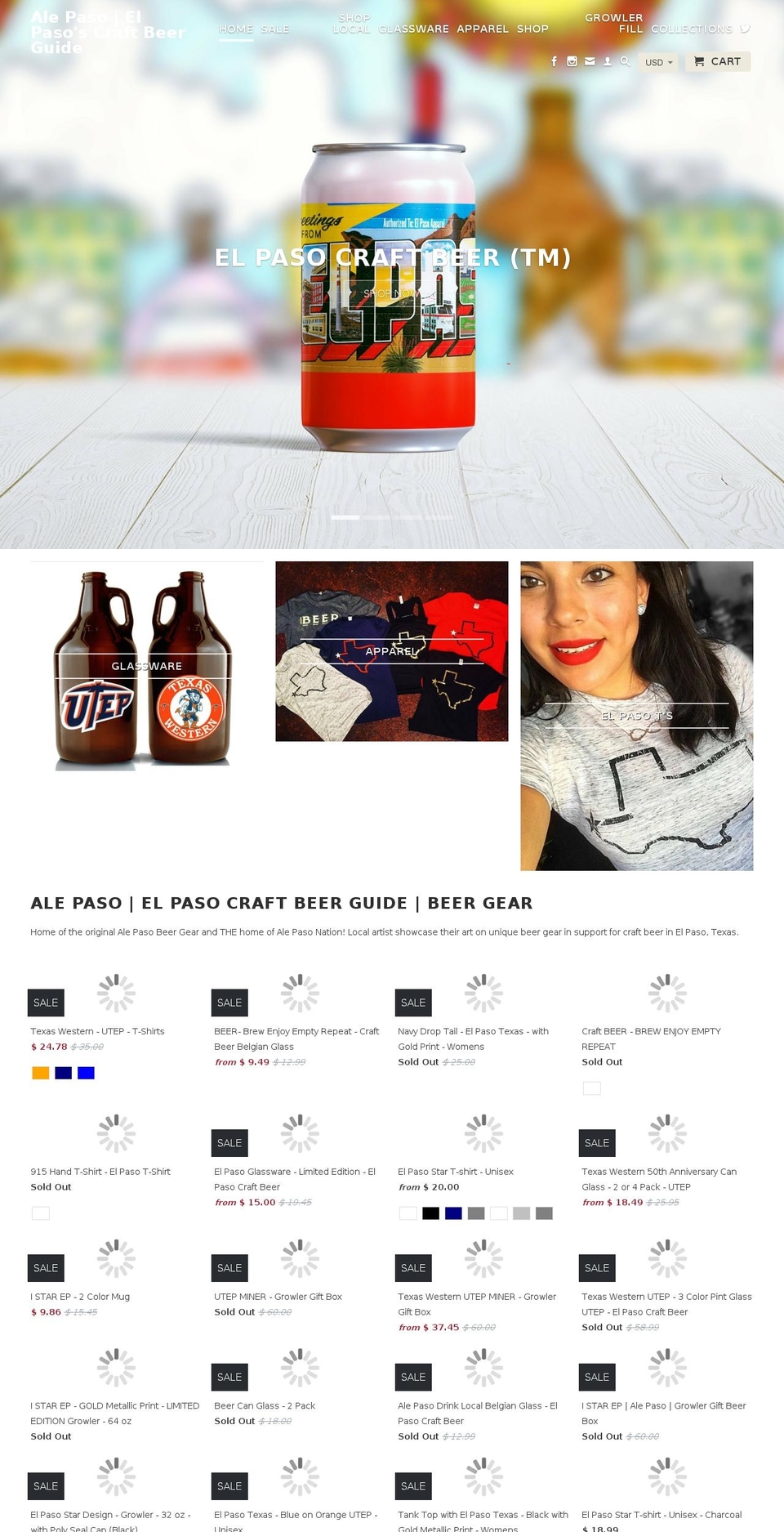 craftbeerelpaso.com — Shopify storefront screenshot