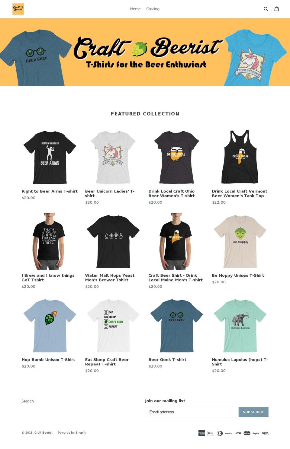 craftbeerist.com shopify website screenshot