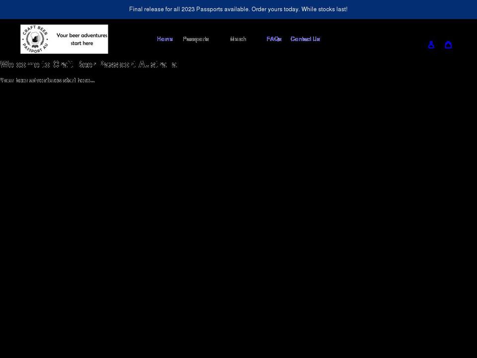 craftbeerpassport.com.au shopify website screenshot