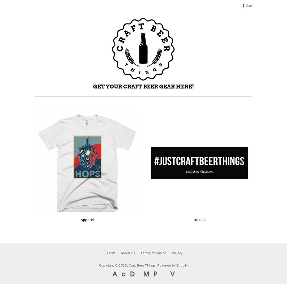 craftbeerthings.com — Shopify storefront screenshot