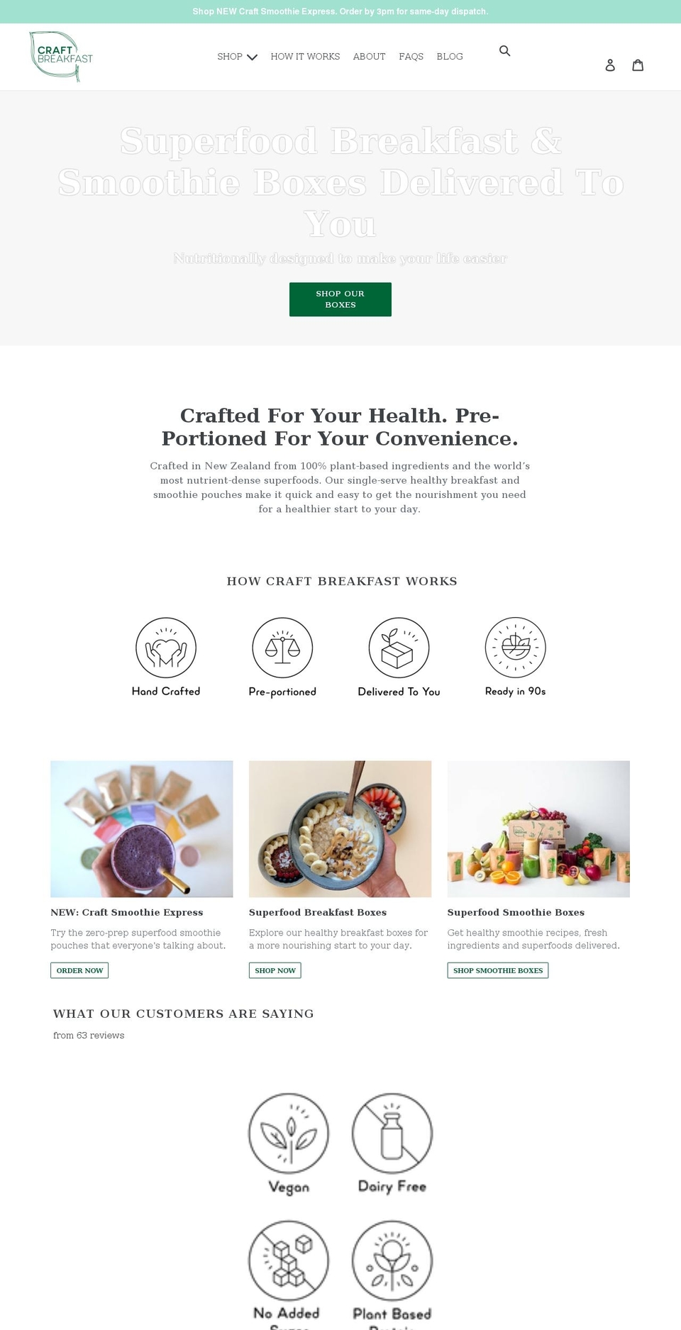 craftbreakfast.co.nz shopify website screenshot