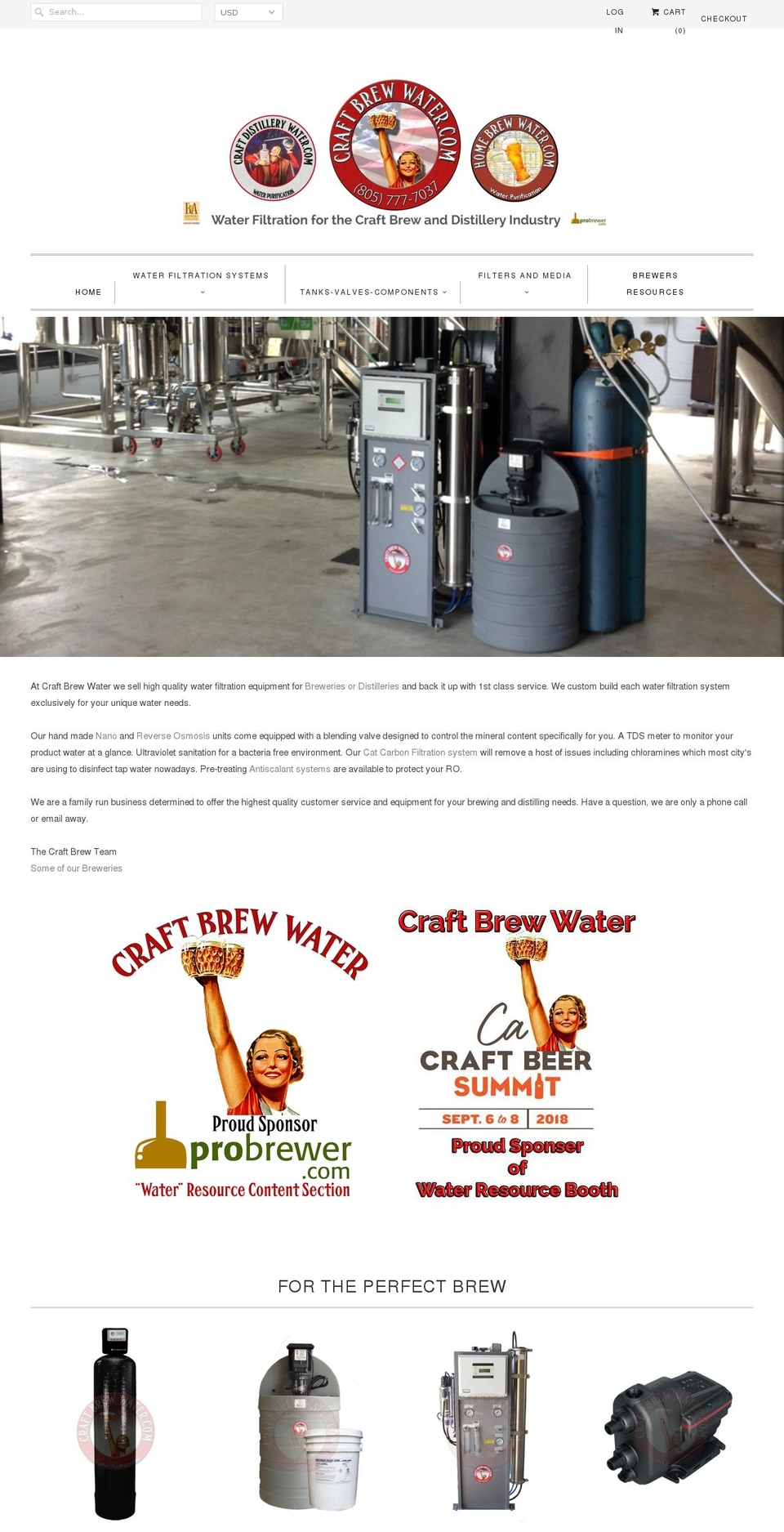 craftbrewerywater.com — Shopify storefront screenshot