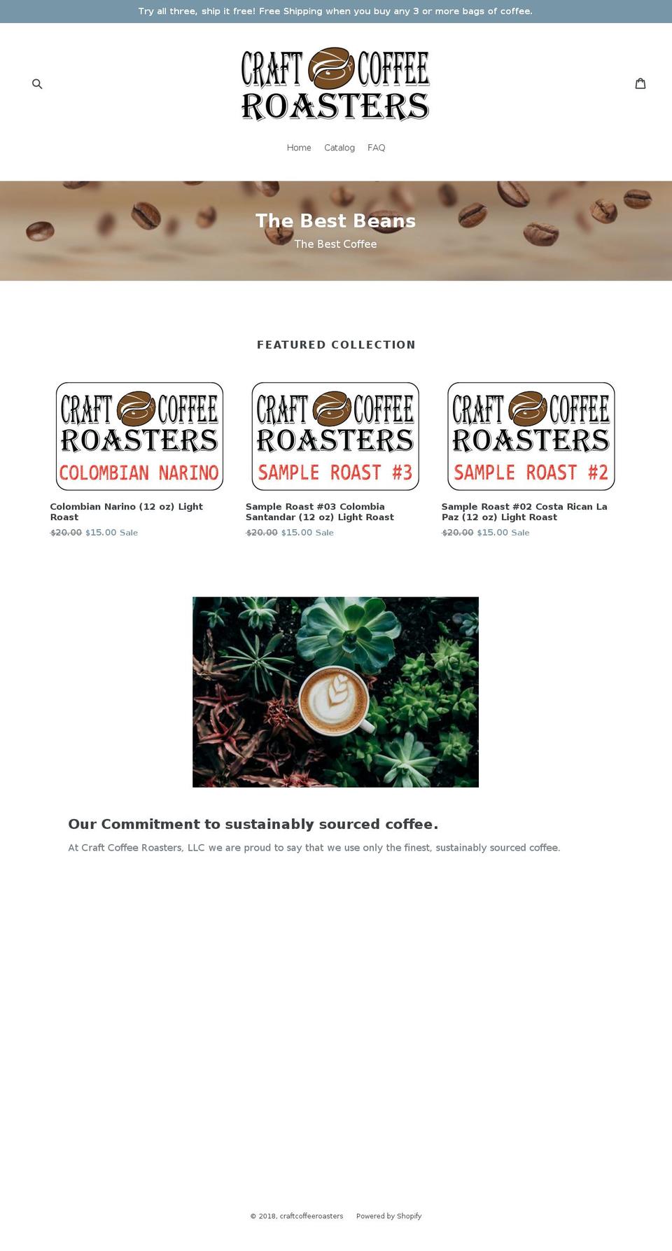 craftcoffeeroasters.com — Shopify storefront screenshot