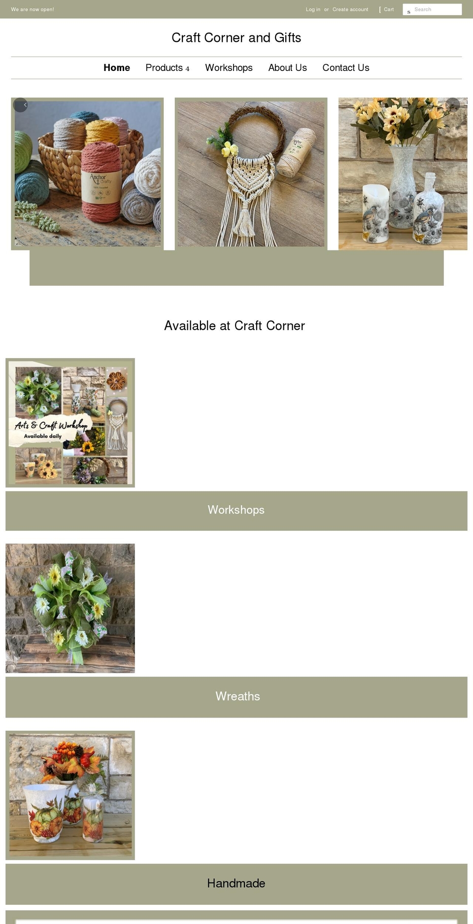 craftcornergifts.com shopify website screenshot