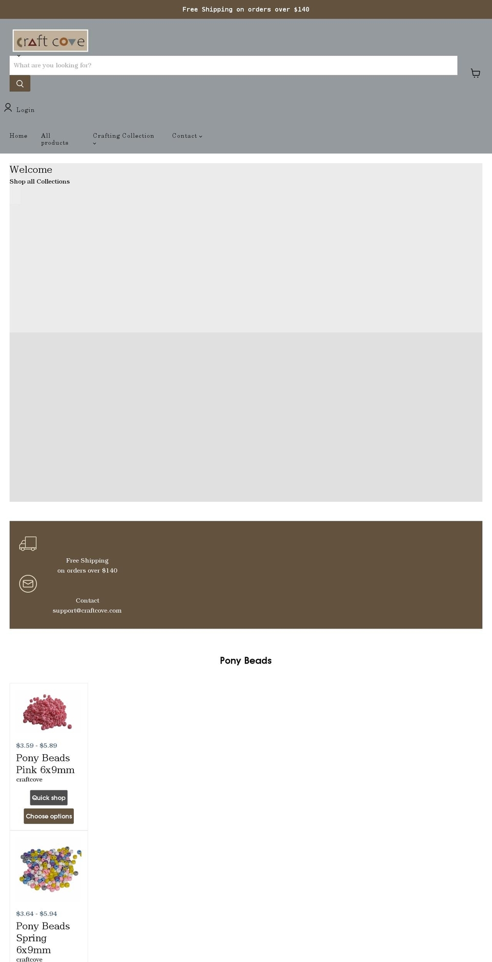 craftcove.com shopify website screenshot