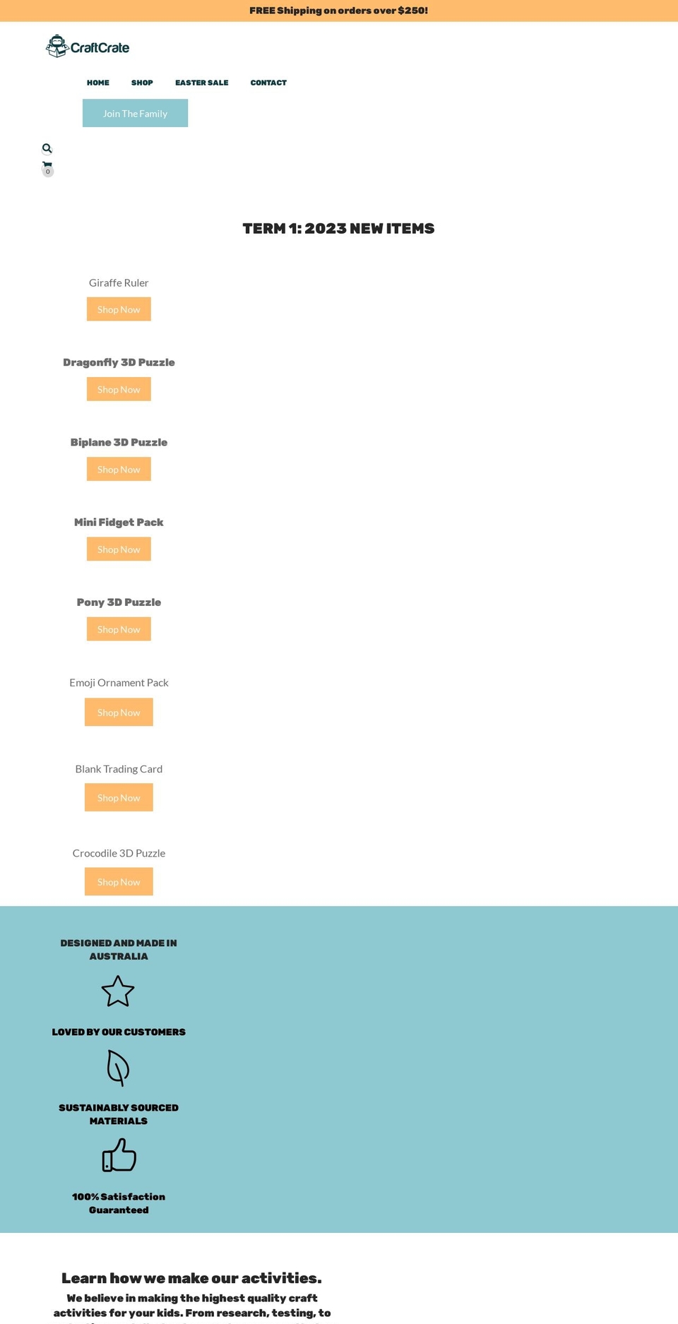 craftcrate.com.au shopify website screenshot