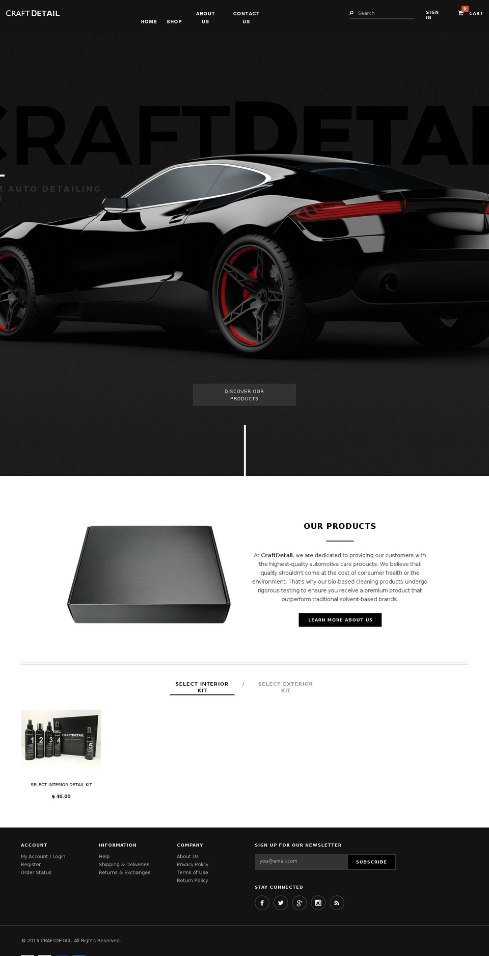 craftdetailcarcompany.com — Shopify storefront screenshot
