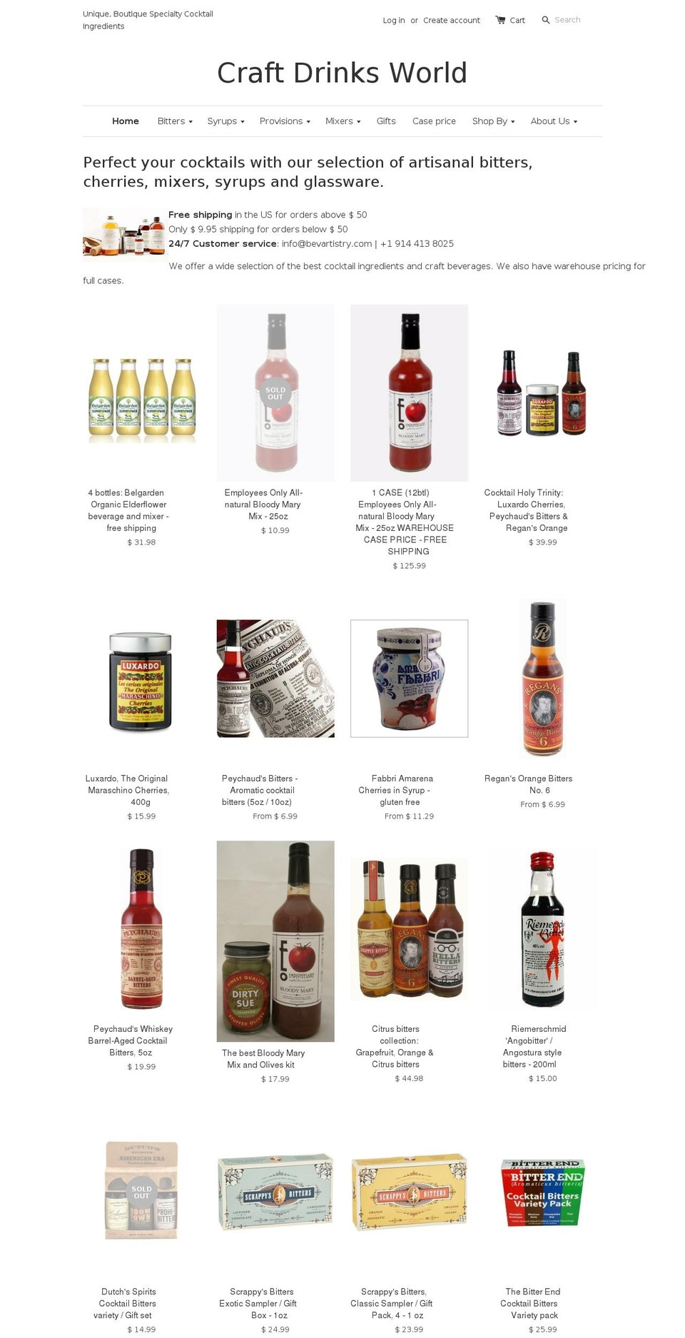 craftdrinksworld.com shopify website screenshot