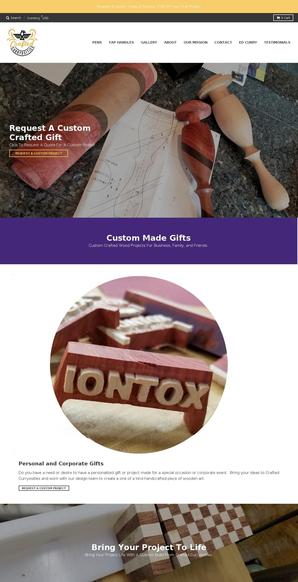 craftedcurryosities.com — Shopify storefront screenshot