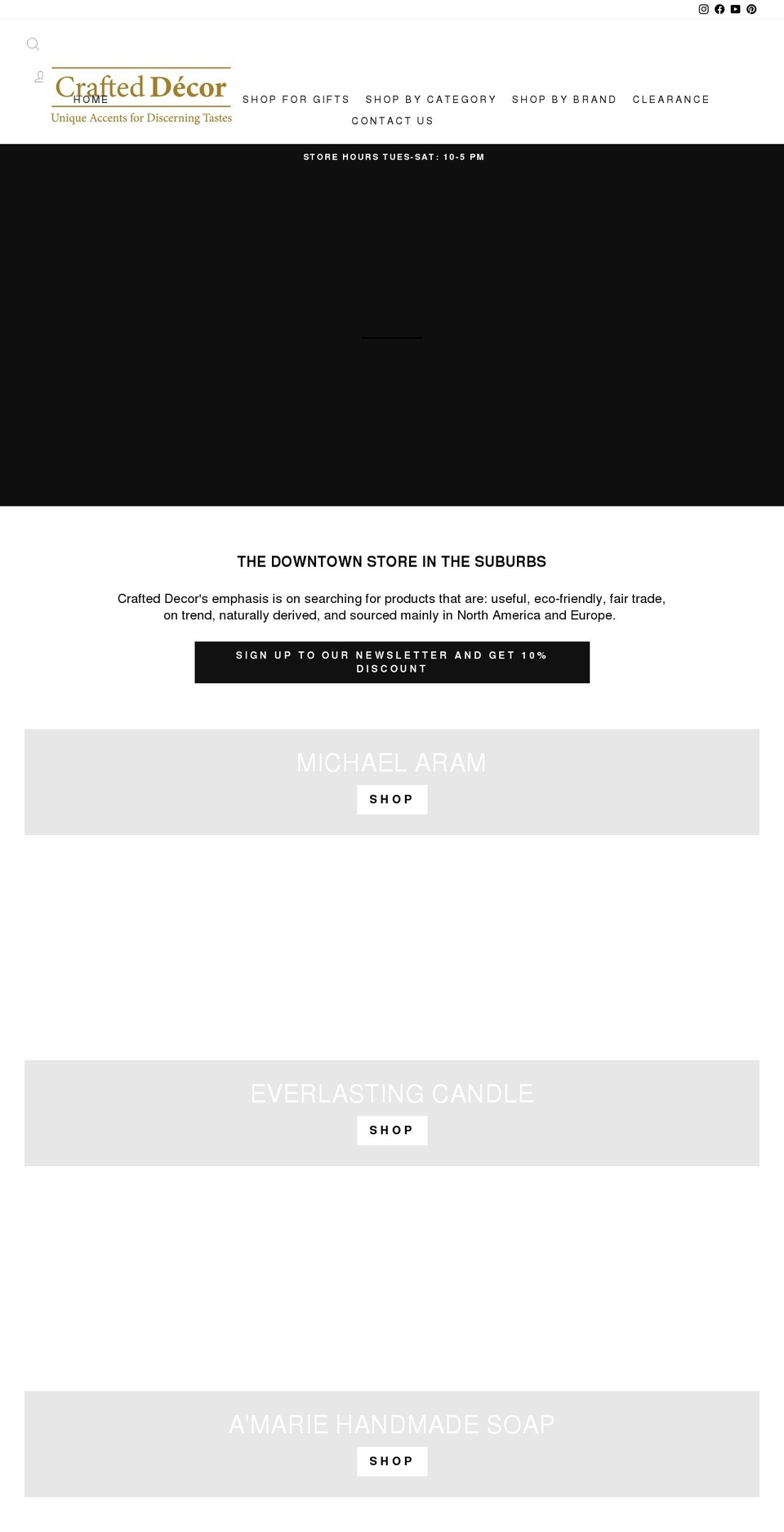 crafteddecor.ca shopify website screenshot