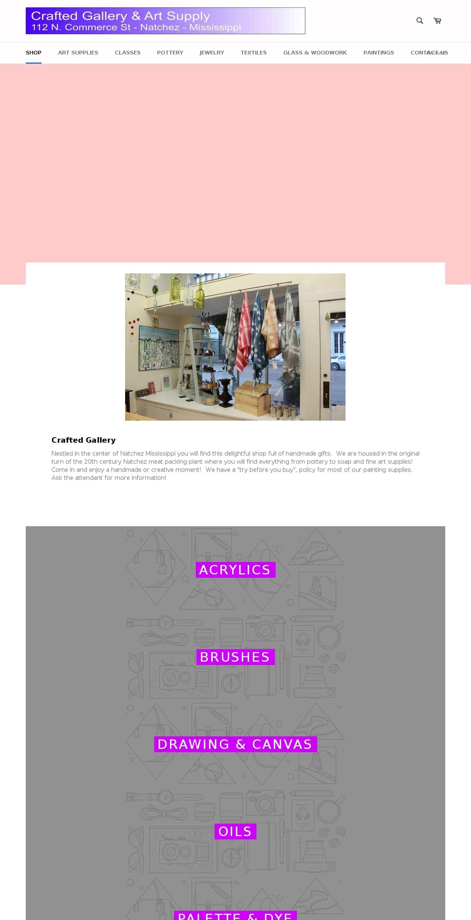 craftedgallery.com — Shopify storefront screenshot