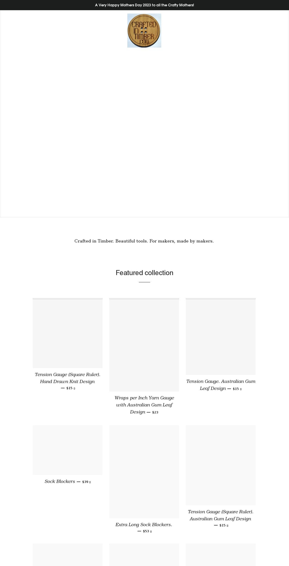 craftedintimber.com shopify website screenshot