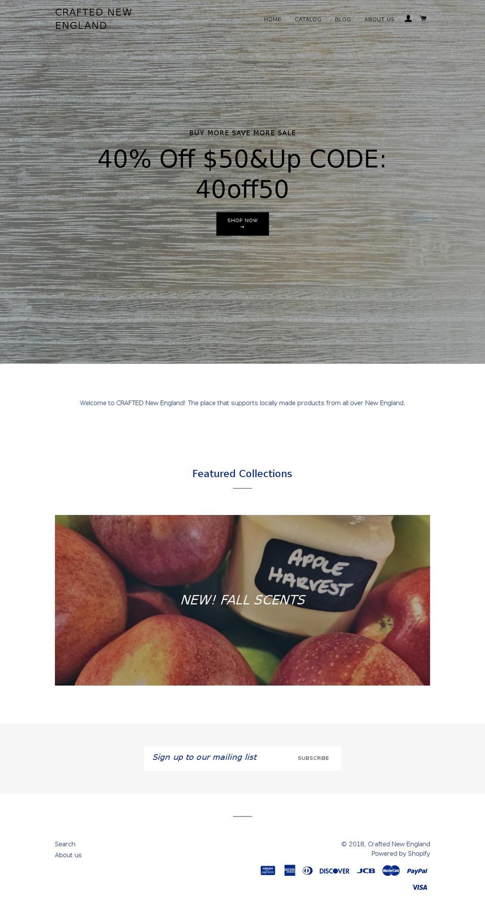 craftedne.com shopify website screenshot