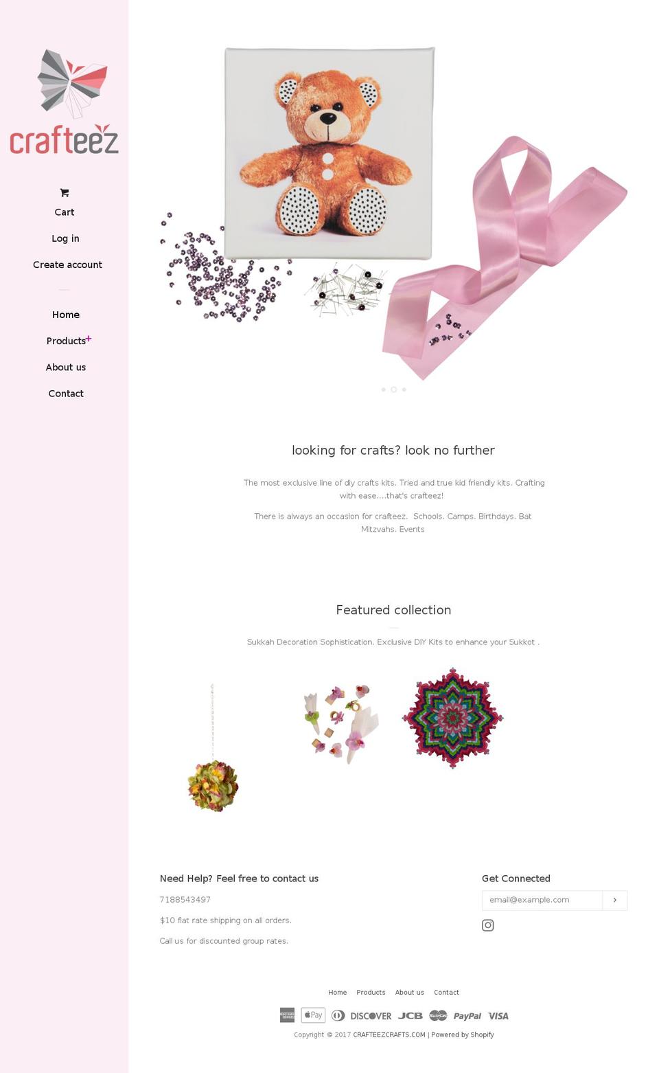 crafteezcrafts.com shopify website screenshot