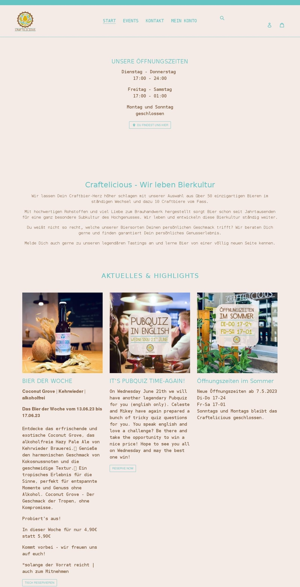 craftelicious.de shopify website screenshot