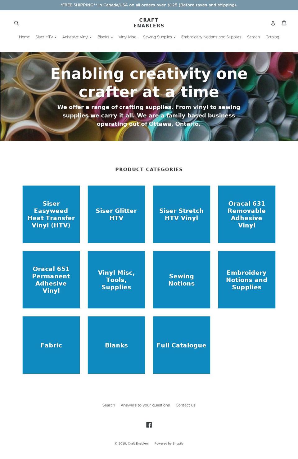 craftenablers.com shopify website screenshot