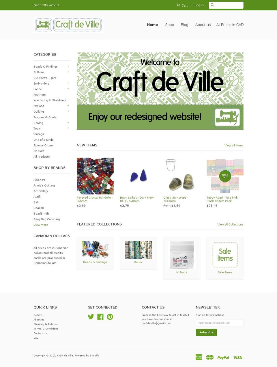 craftenville.com shopify website screenshot
