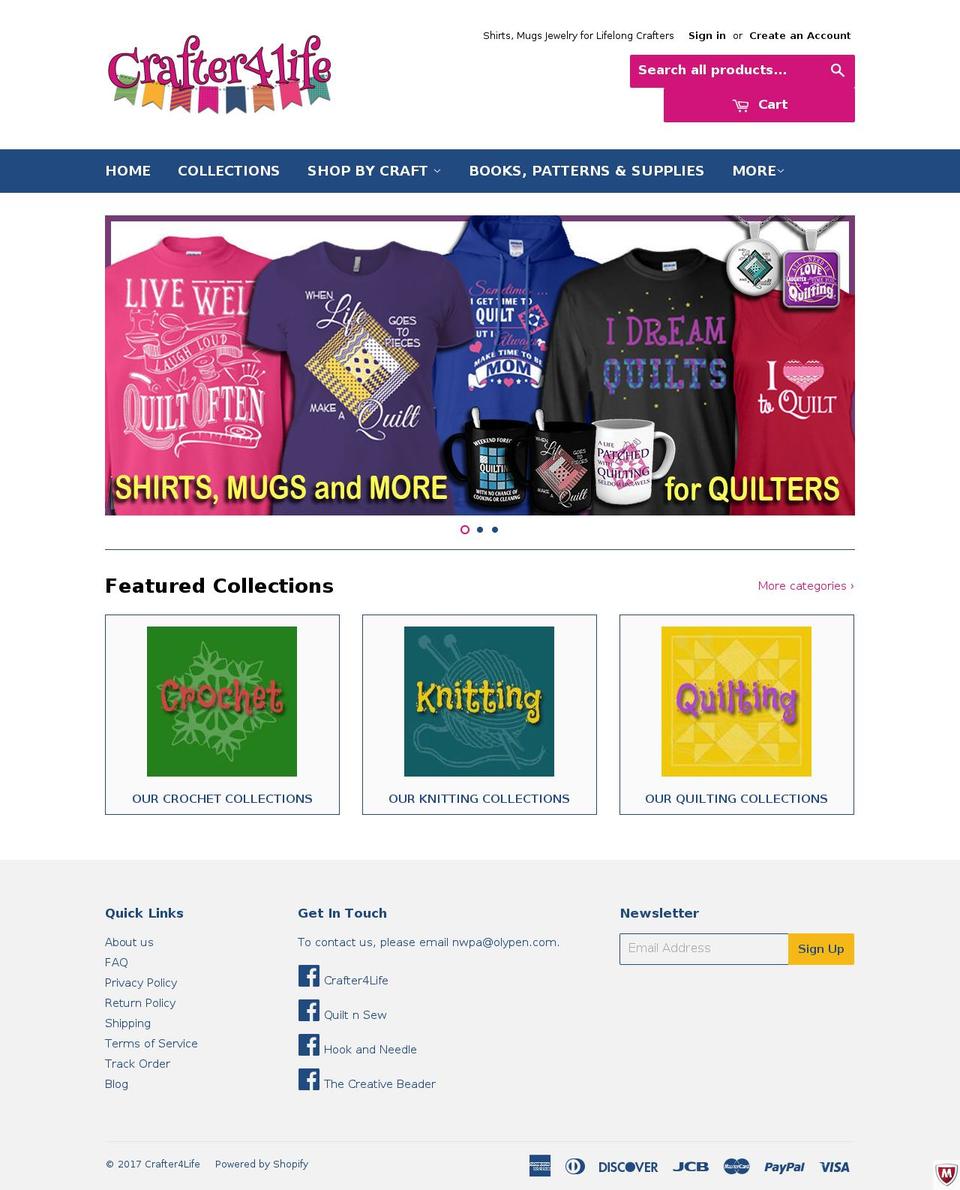 crafter4life.com shopify website screenshot
