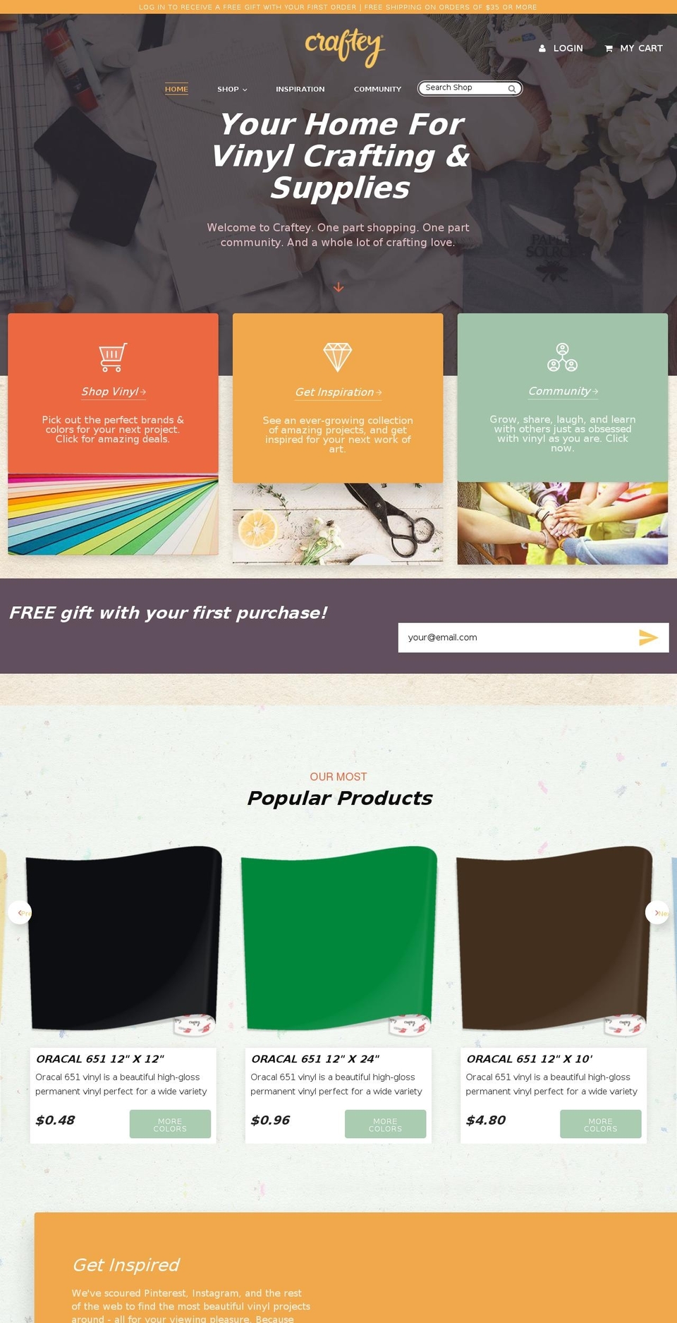craftey.com shopify website screenshot