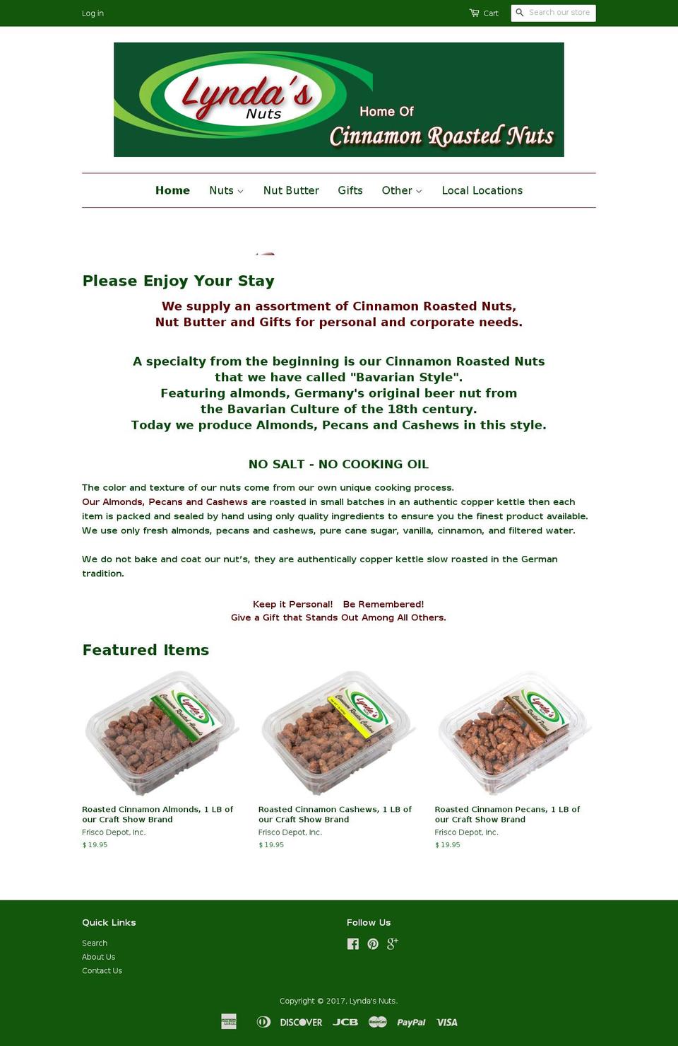 craftfairroastednuts.com shopify website screenshot
