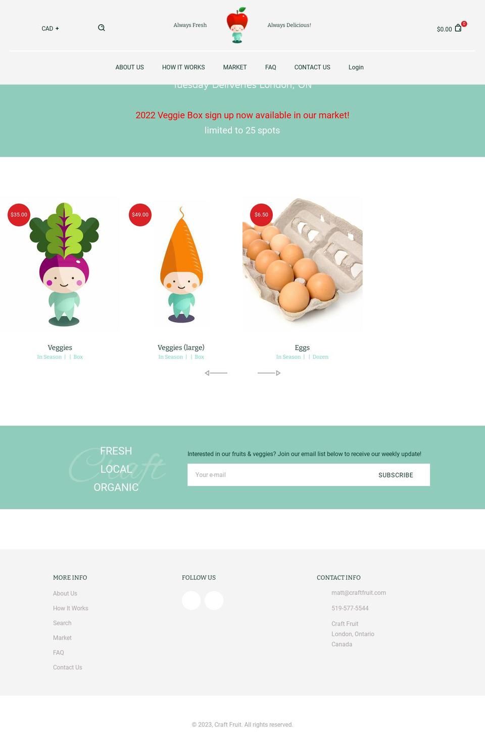 craftfruit.com — Shopify storefront screenshot