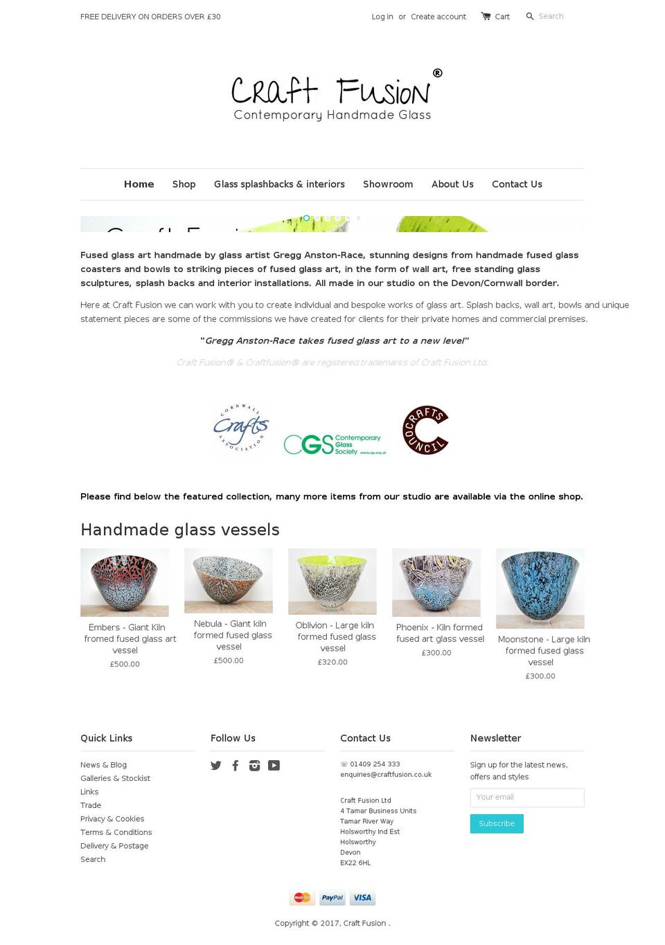 craftfusion.co.uk shopify website screenshot