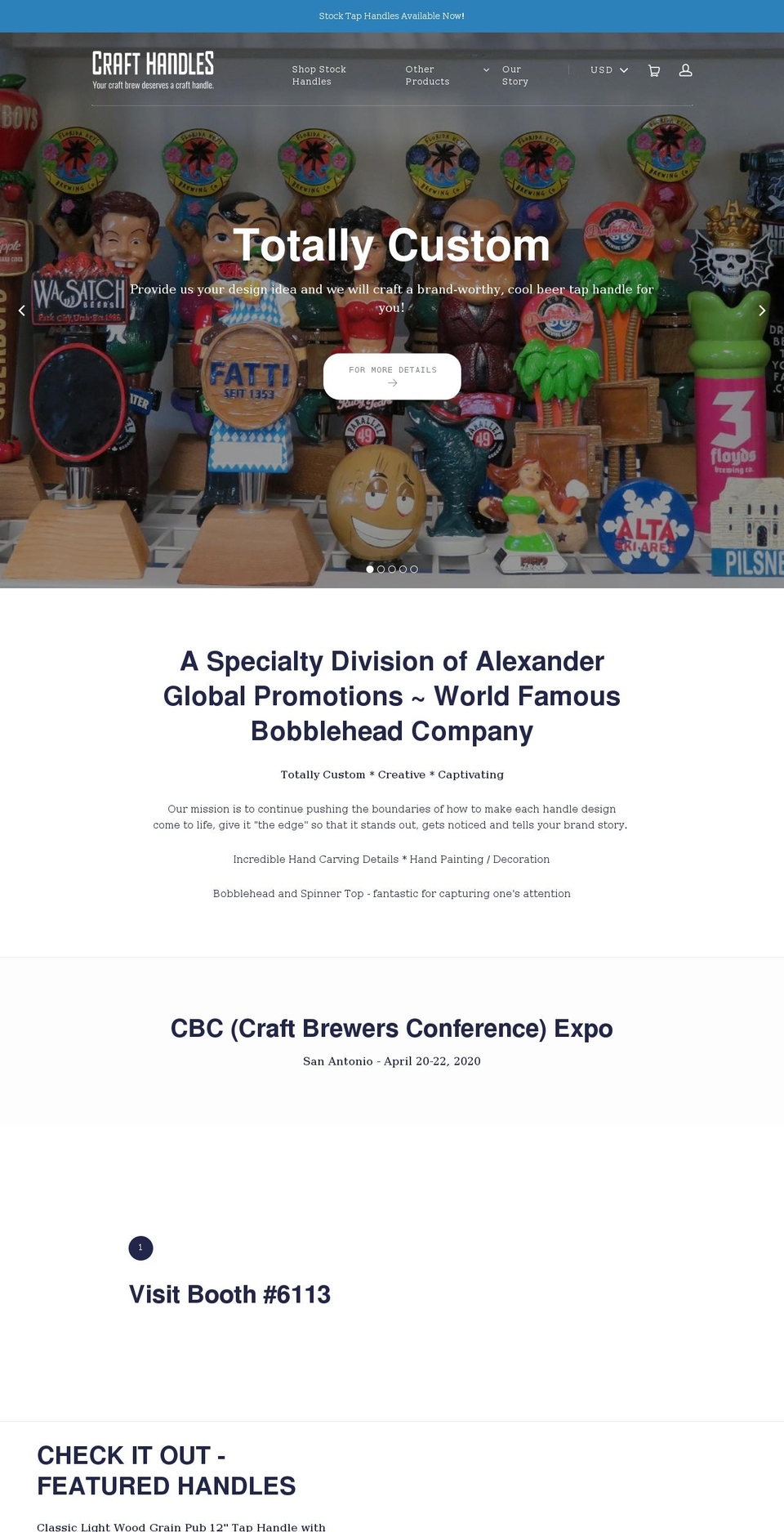 crafthandles.com shopify website screenshot