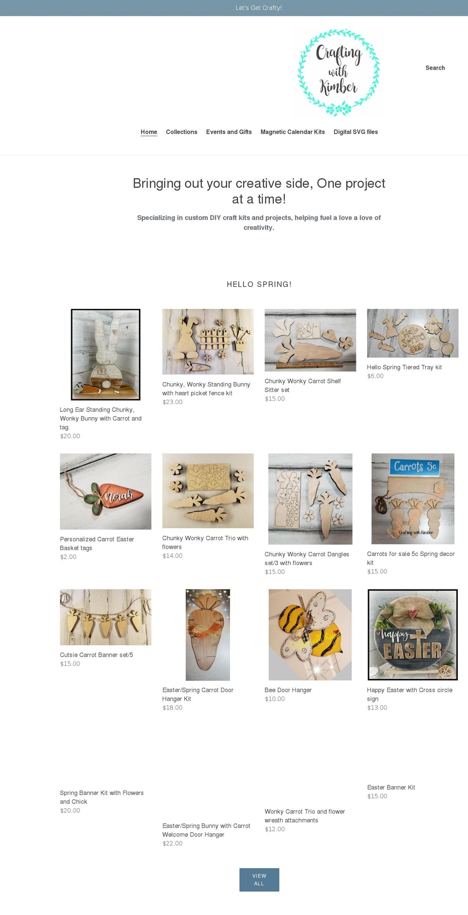 craftingwithkimber.com shopify website screenshot